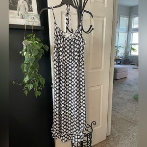 J. Crew Ruffle Midi Dress with Tie Waist